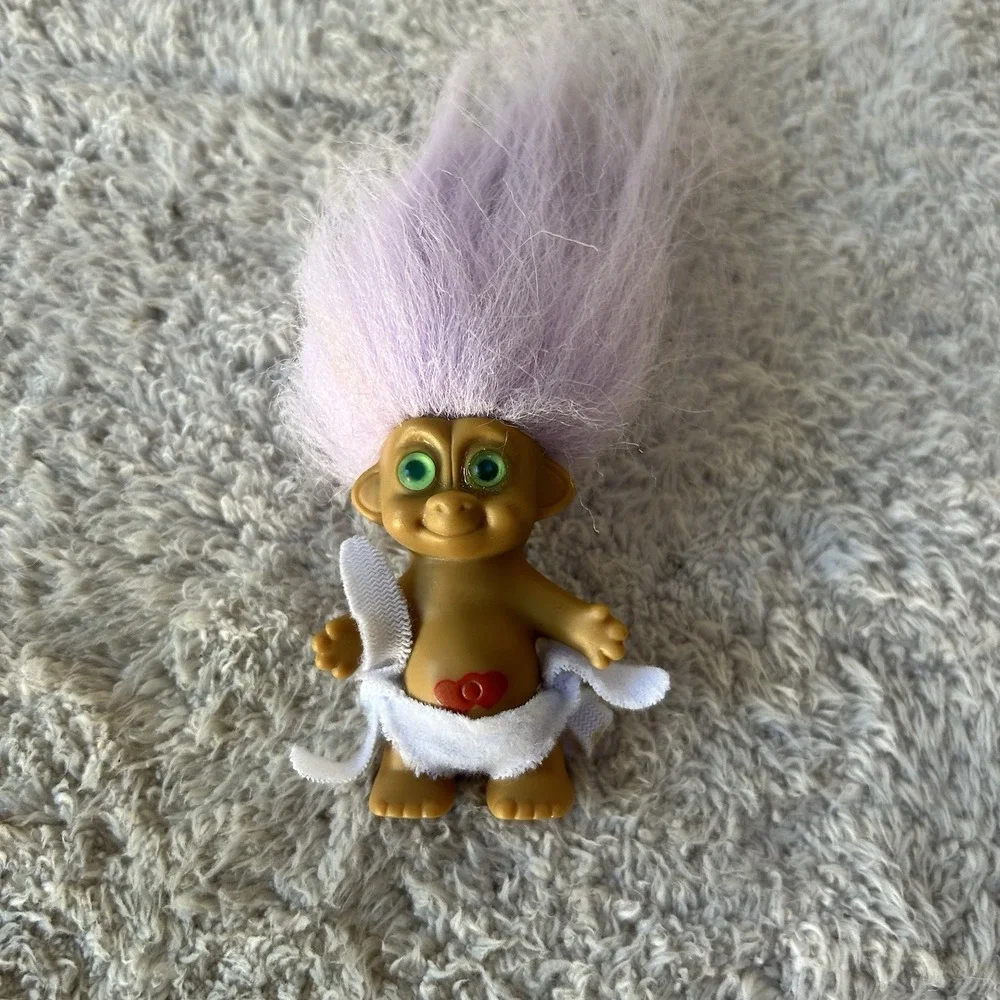 Vintage Baby TROLL Doll White Diaper Bib Russ 4